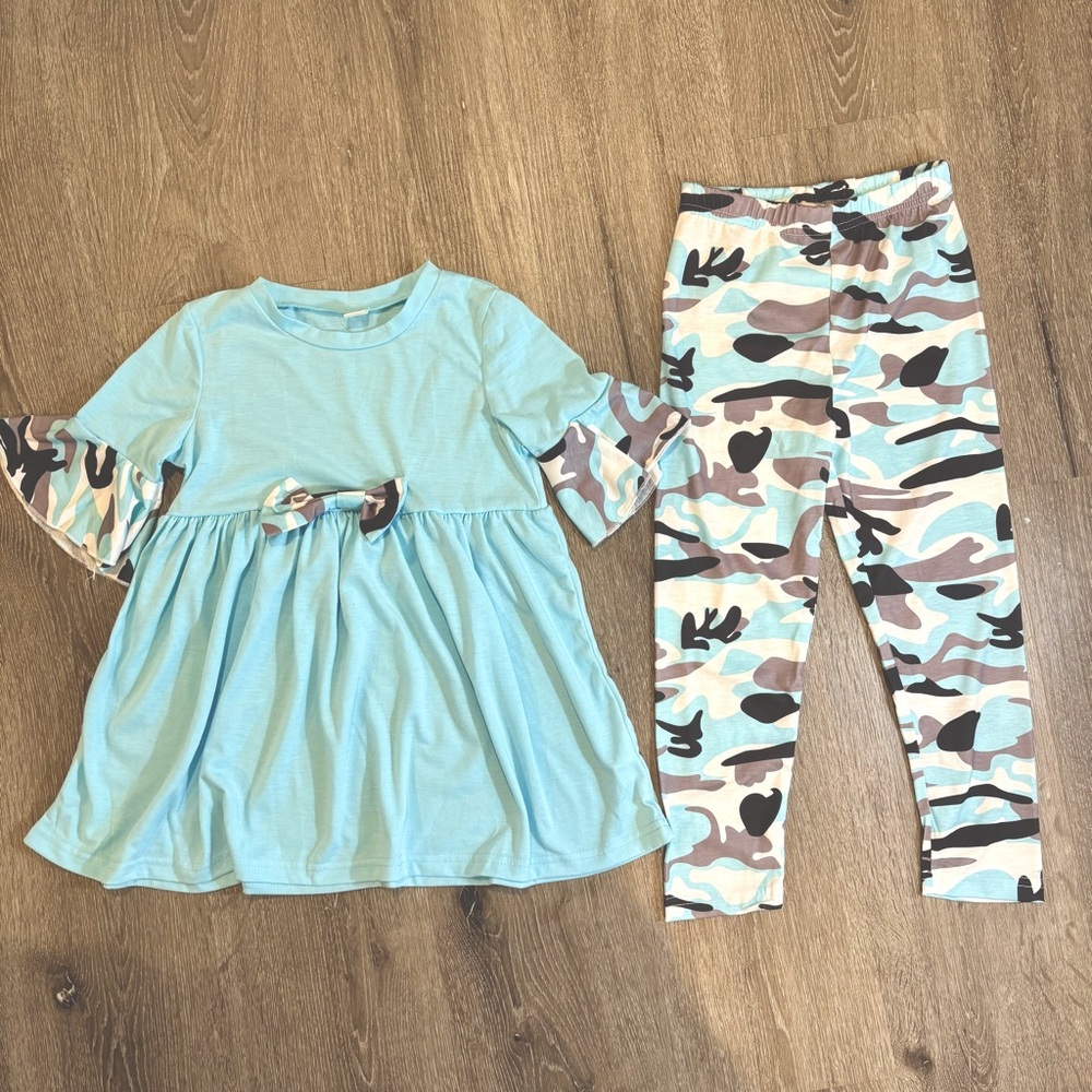 4-5 years Old Blue Camo Print Dress